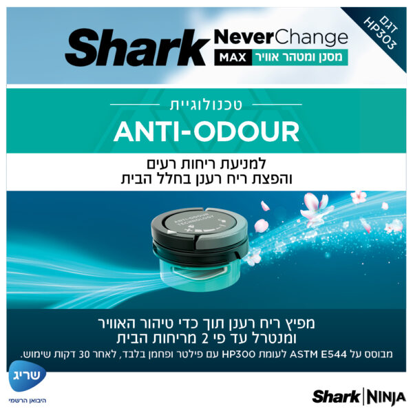טכנולוגיית ANTI ODOUR למניחת ריחות רעים והפצת ריח רענן בחלל הבית